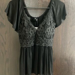 NWT black boho top